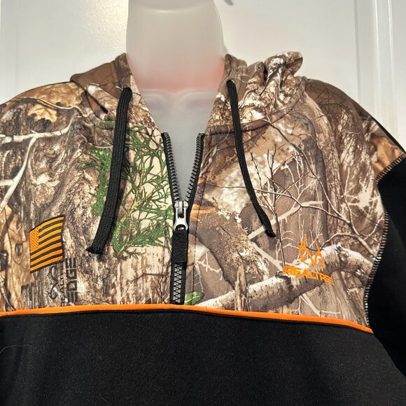 New Realtree Black w/Camo 1/4 Zip Pullover Fleece Hoodie Size M (NWOT) - Picture 3 of 12